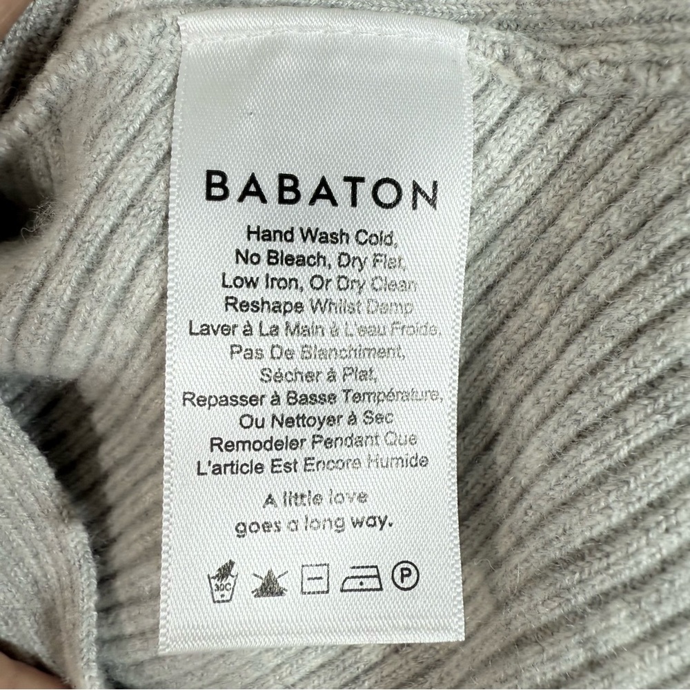 Babaton Aritzia Kitano Wool Blend Pullover Sweater Grey Size Medium – Like New - Picture 8 of 9